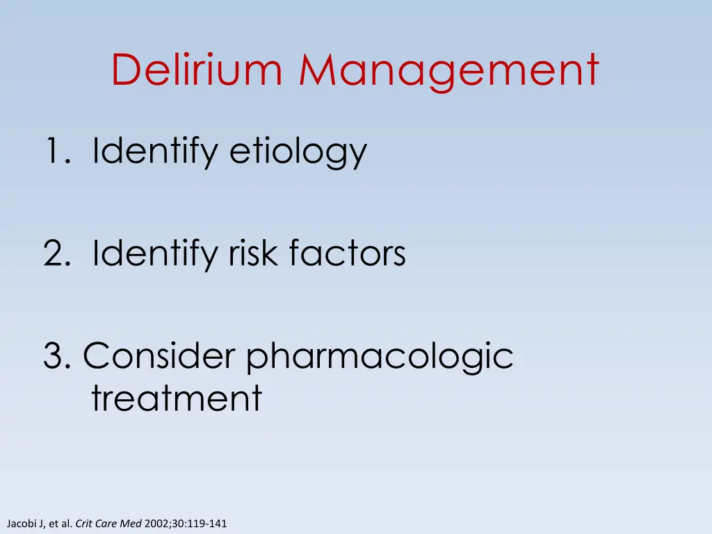 delirium management