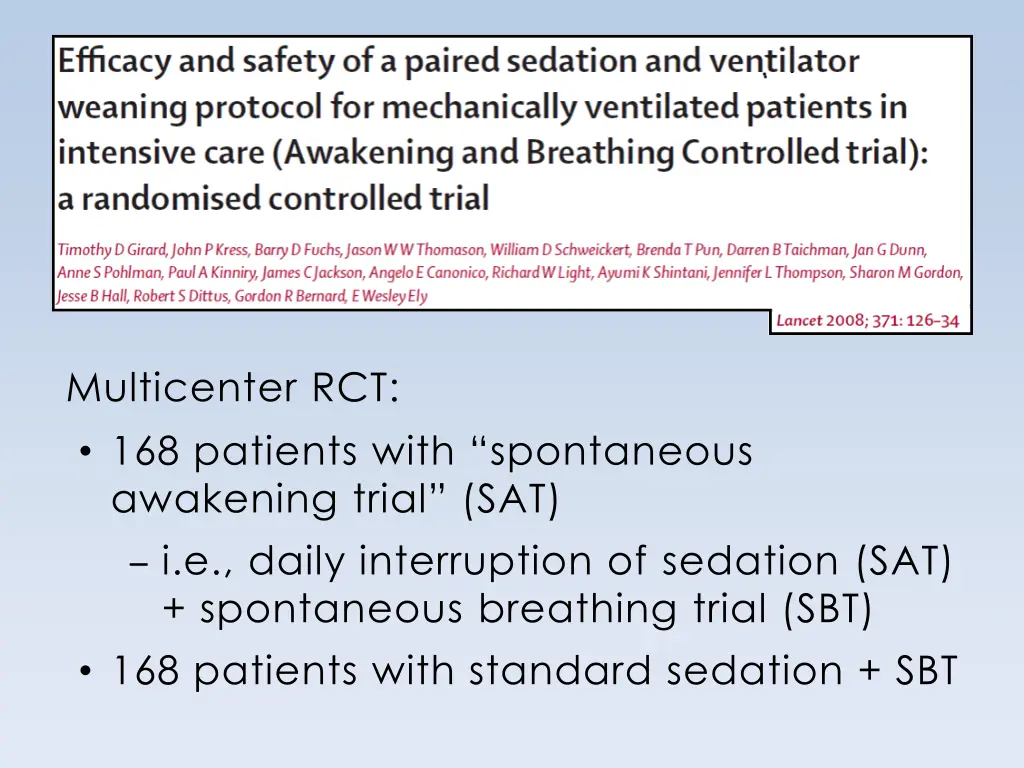 multicenter rct 168 patients with spontaneous