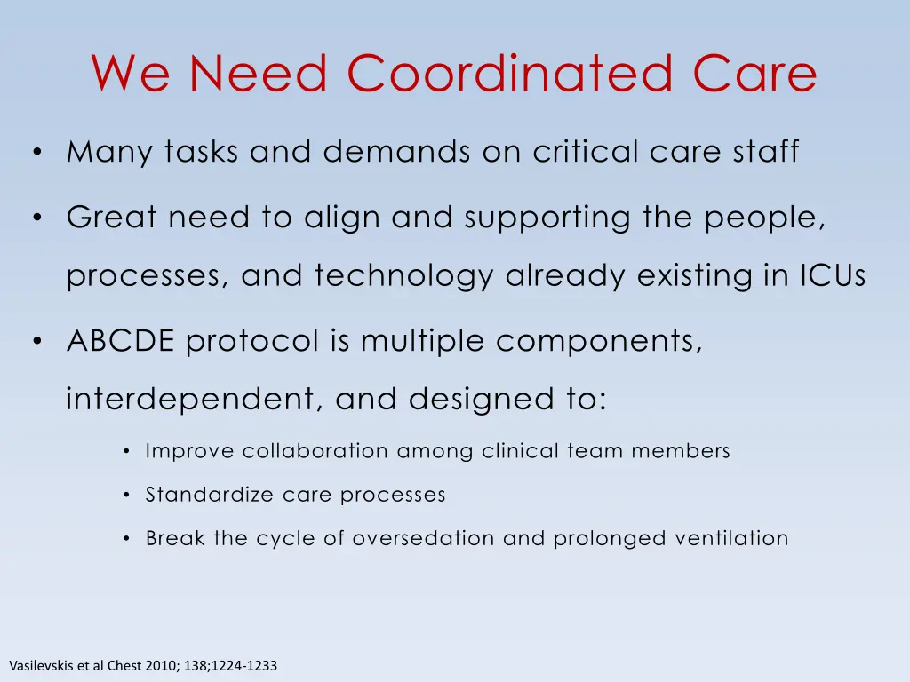 we need coordinated care