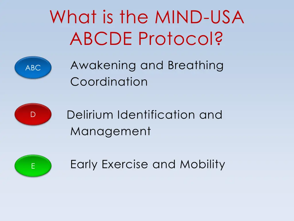 what is the mind usa abcde protocol