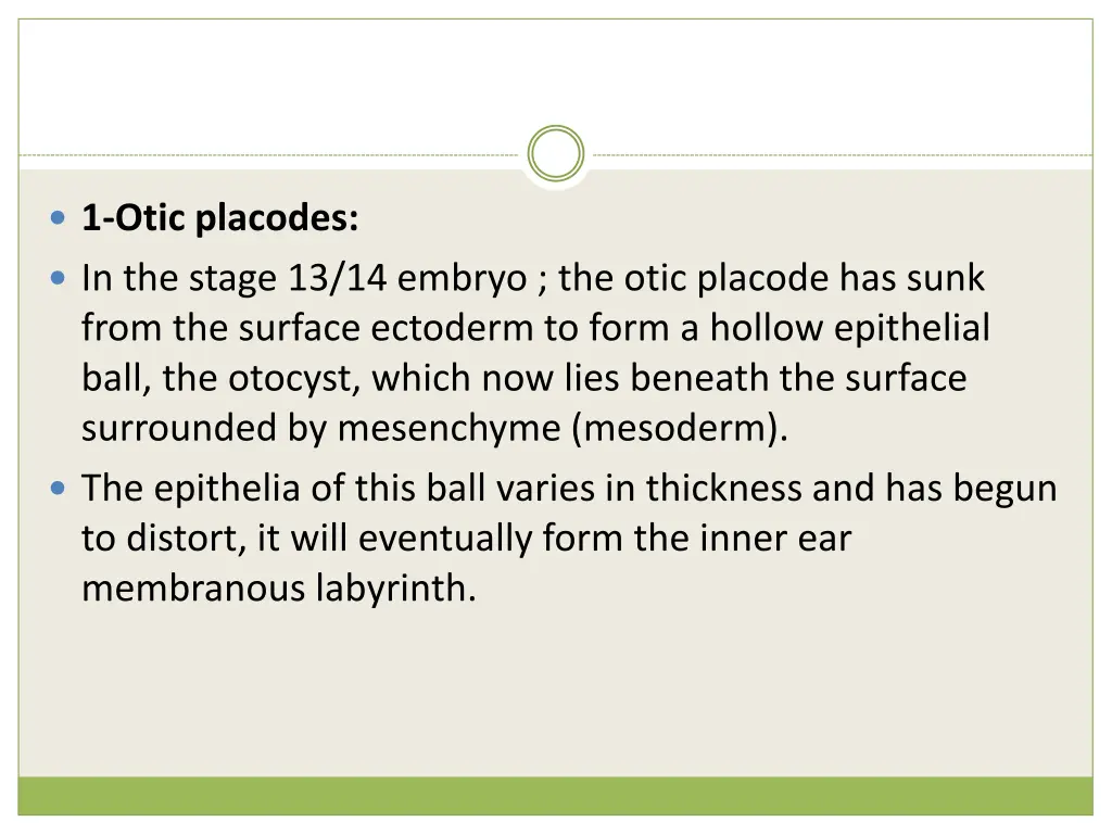 1 otic placodes