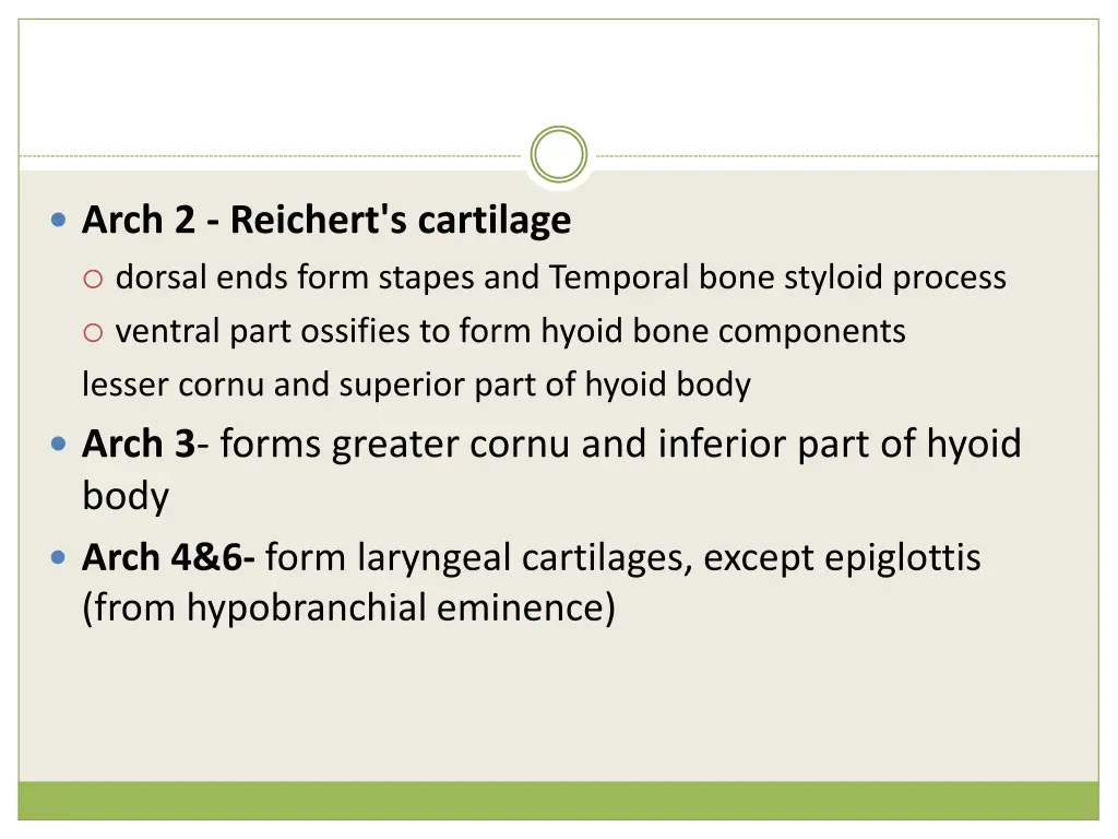 arch 2 reichert s cartilage