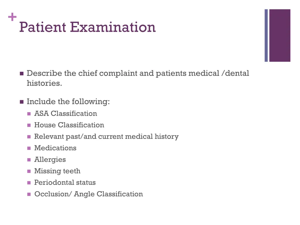 patient examination