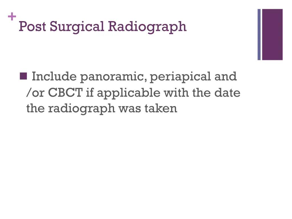 post surgical radiograph