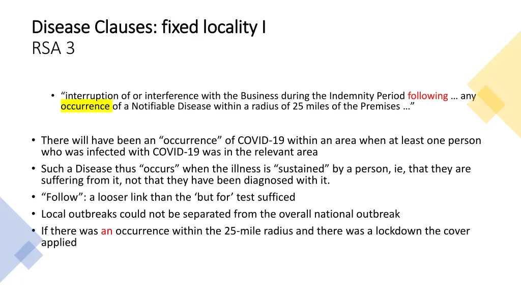 disease clauses fixed locality i disease clauses