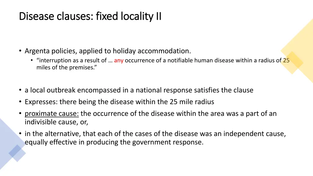 disease clauses fixed locality ii disease clauses 1