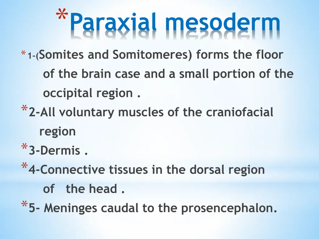 paraxial mesoderm