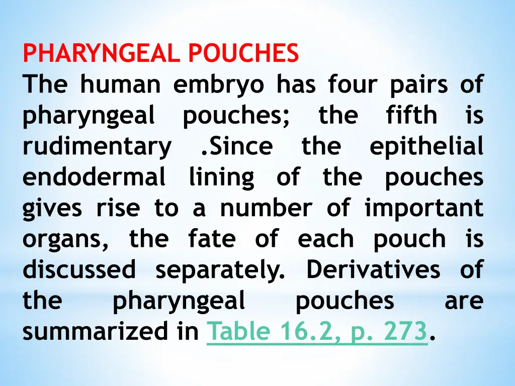 pharyngeal pouches the human embryo has four