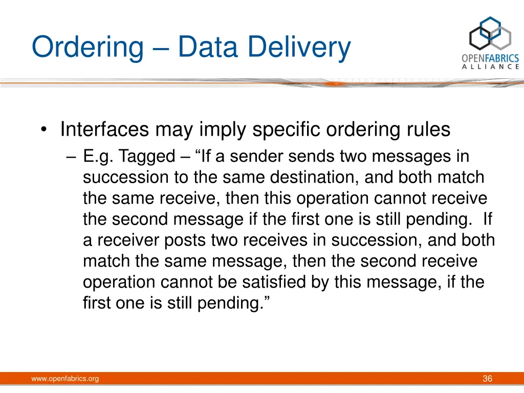 ordering data delivery