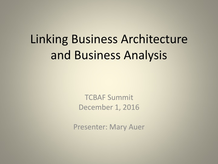 linking business architecture and business