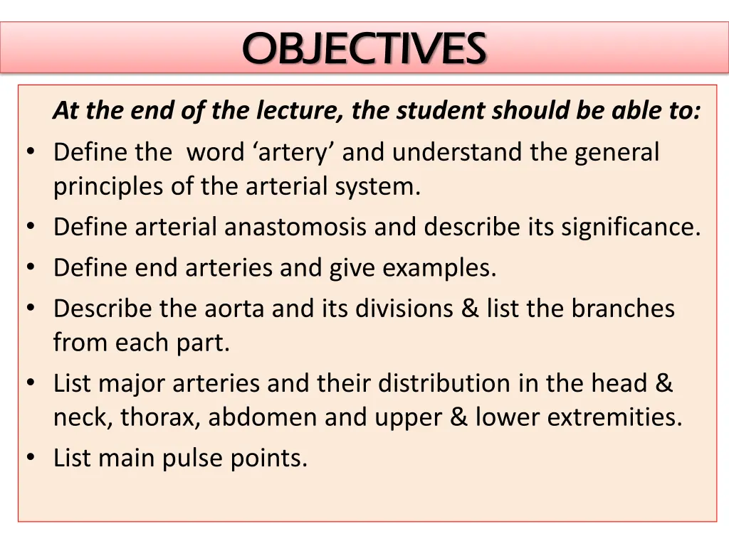 objectives objectives