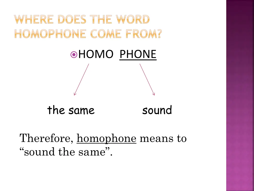 where does the word homophone come from