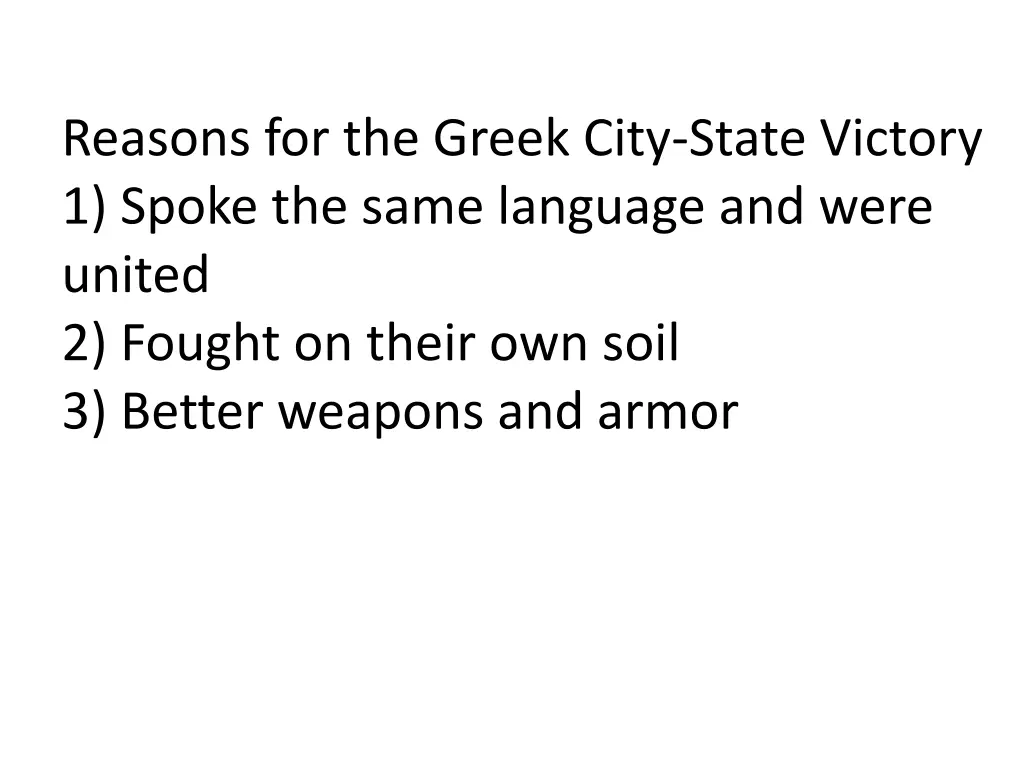 reasons for the greek city state victory 1 spoke