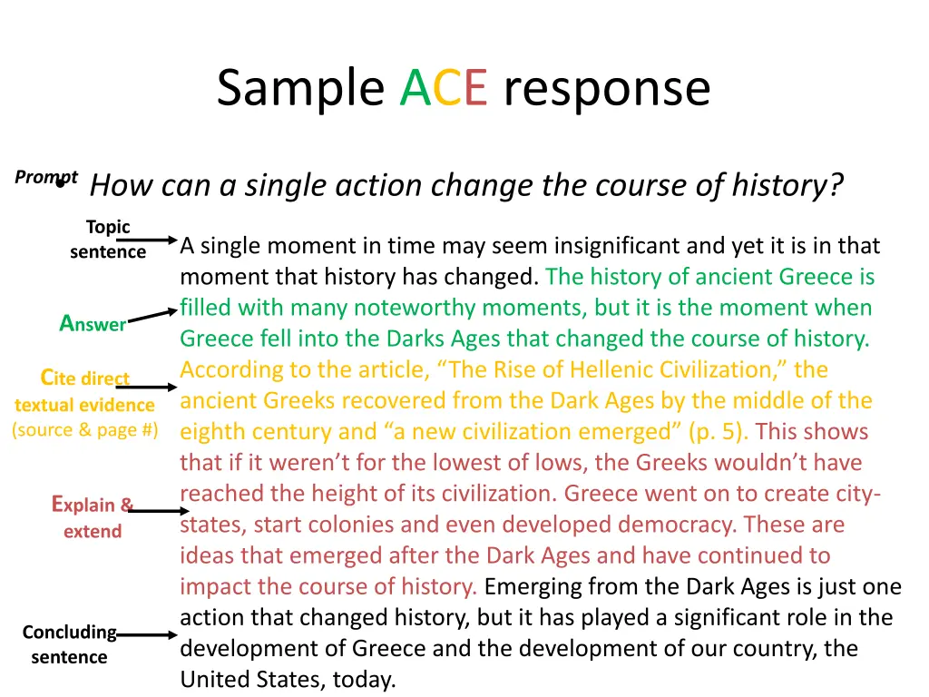 sample ace response 1