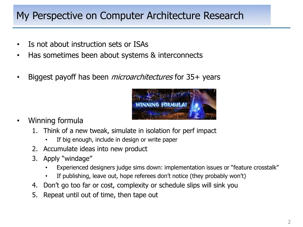 my perspective on computer architecture research