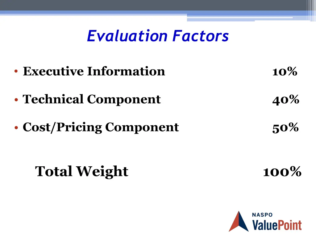 evaluation factors