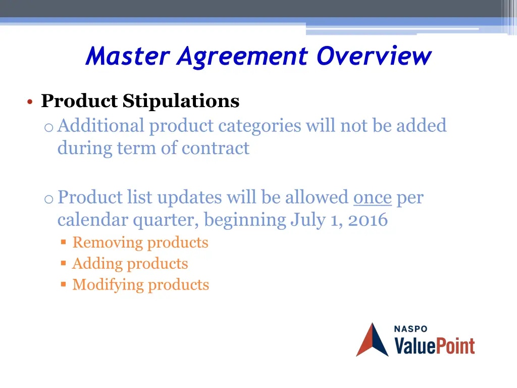 master agreement overview 2