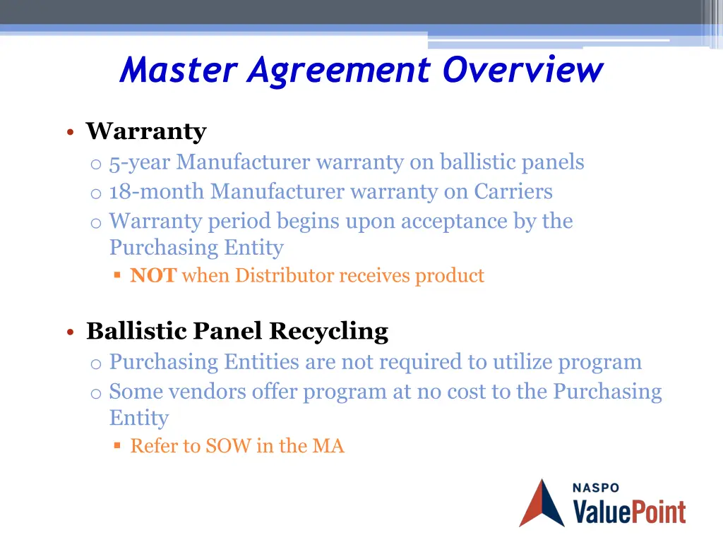 master agreement overview 6