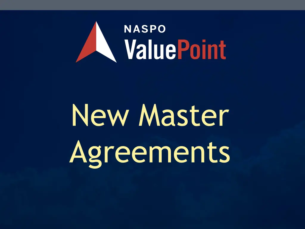 new master agreements