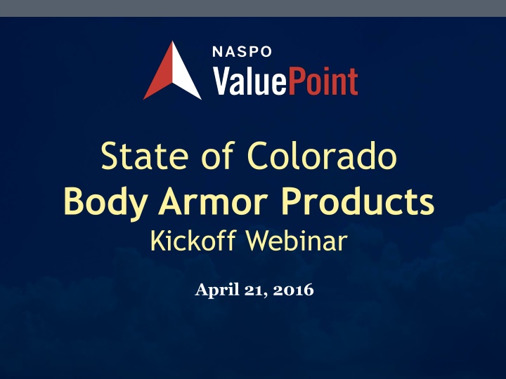 state of colorado body armor products kickoff