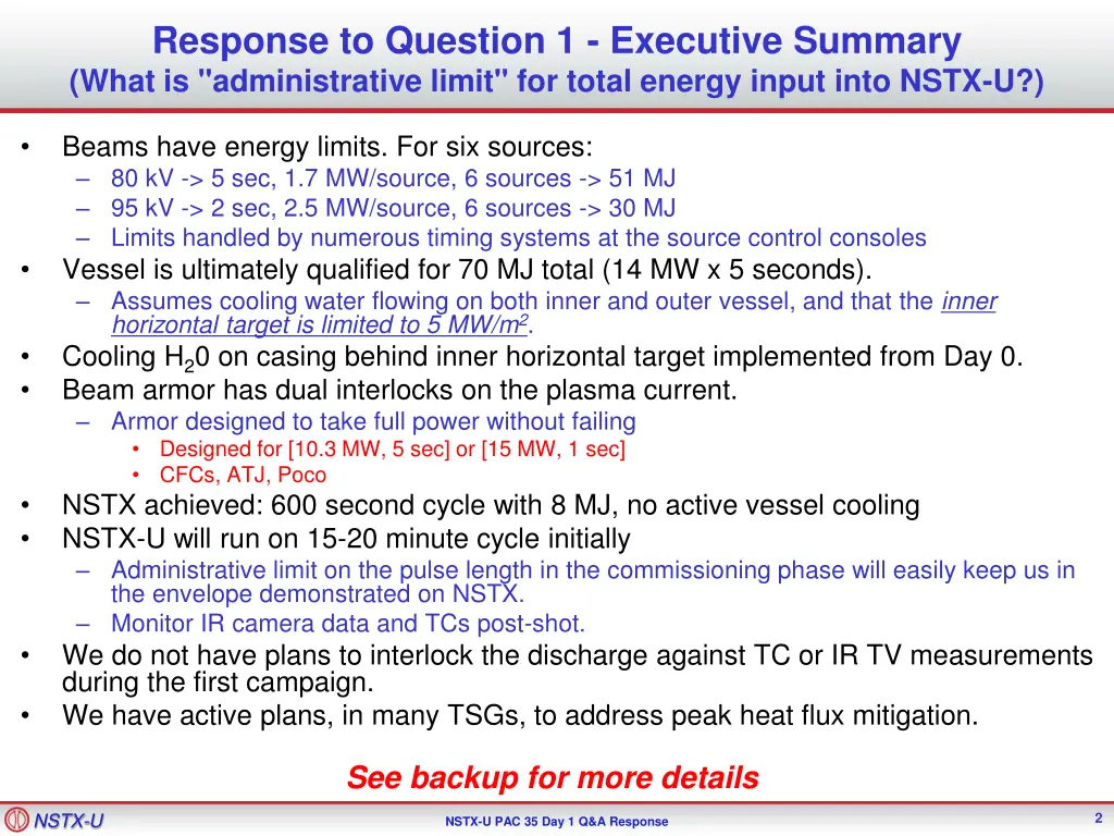 response to question 1 executive summary what