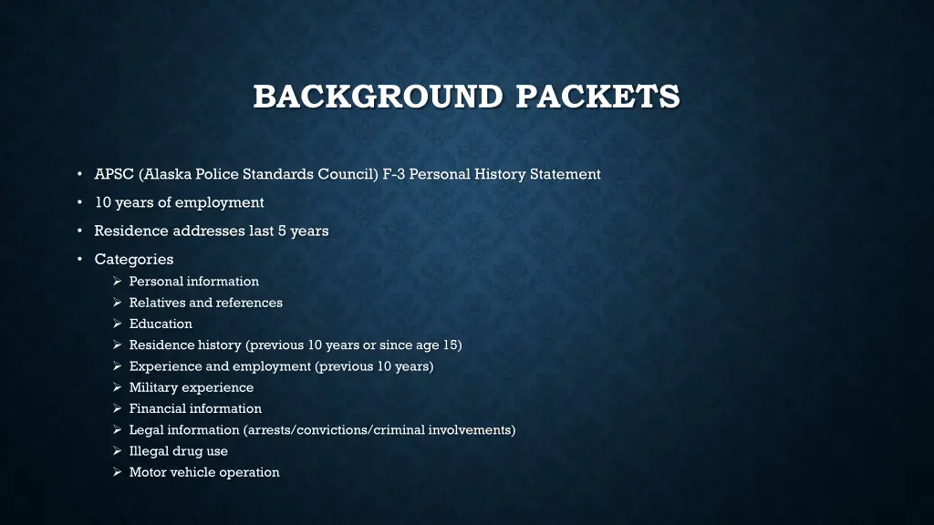 background packets