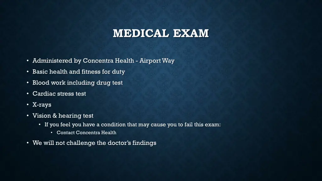 medical exam