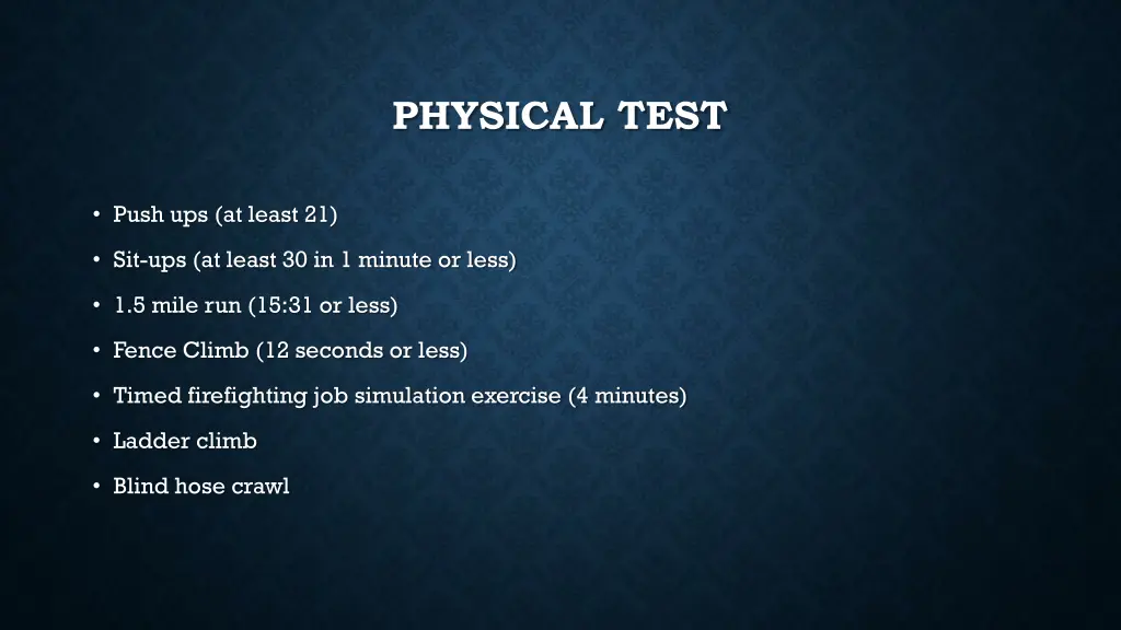 physical test