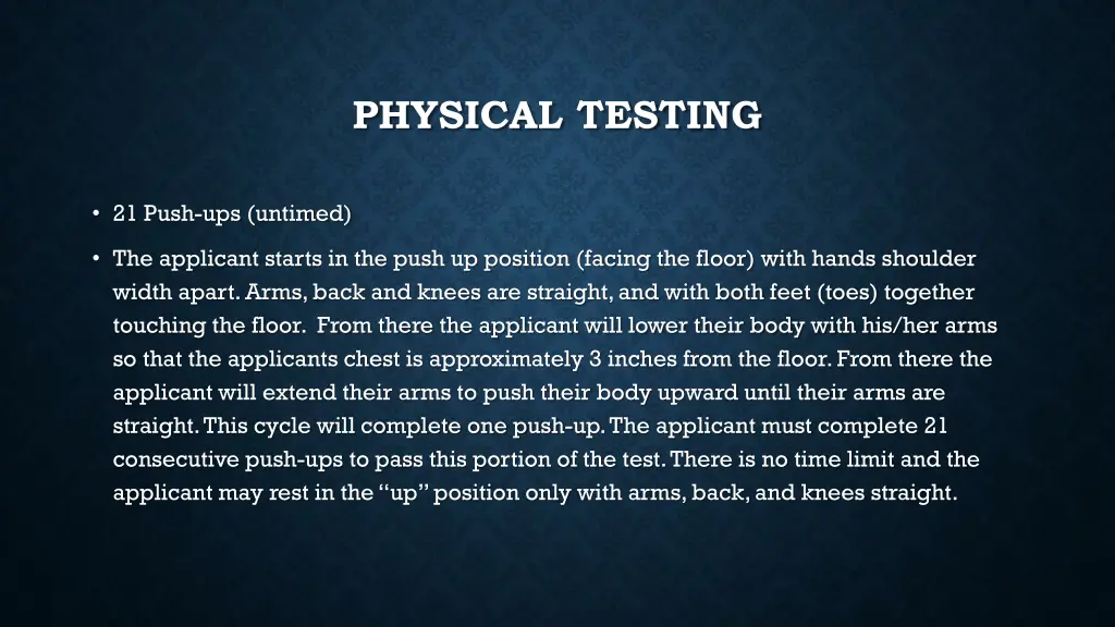 physical testing