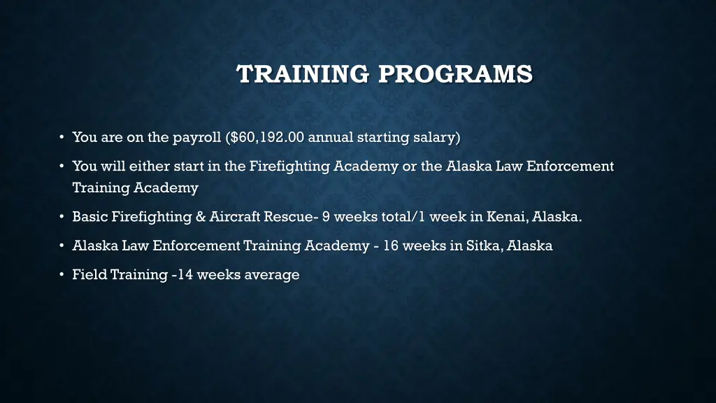 training programs