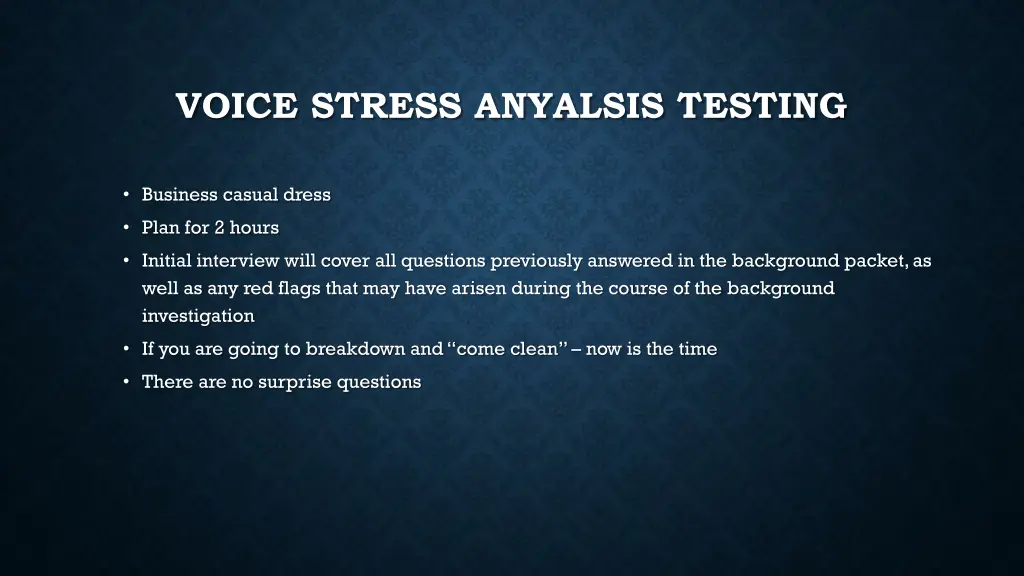 voice stress anyalsis testing