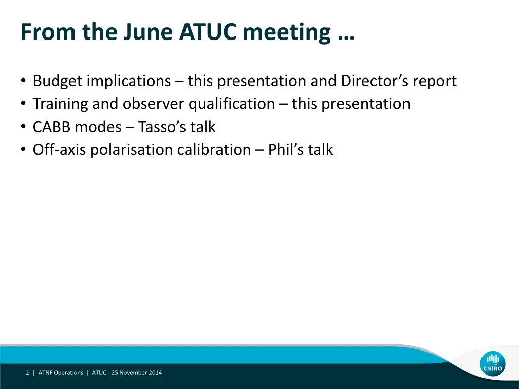 from the june atuc meeting