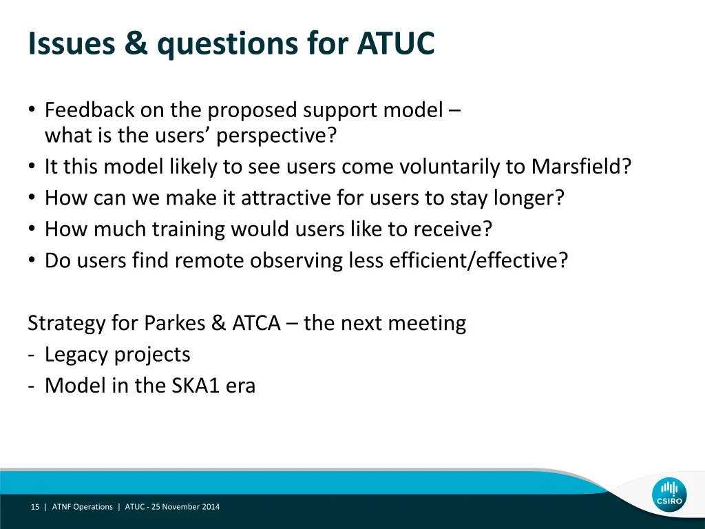 issues questions for atuc