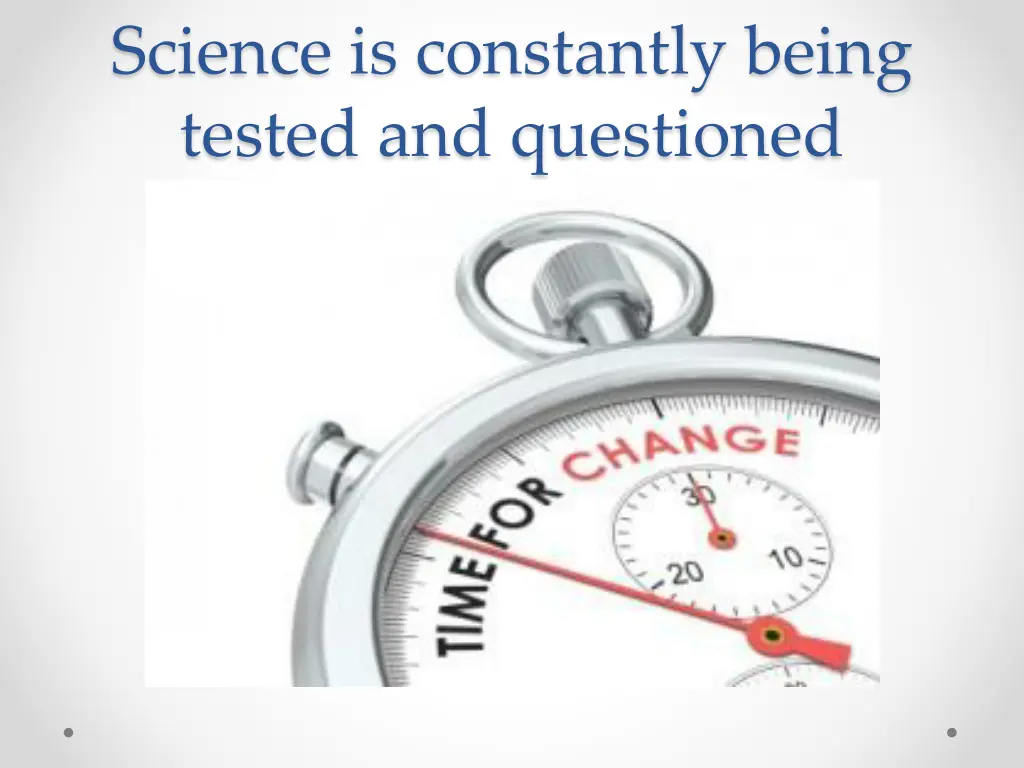 science is constantly being tested and questioned