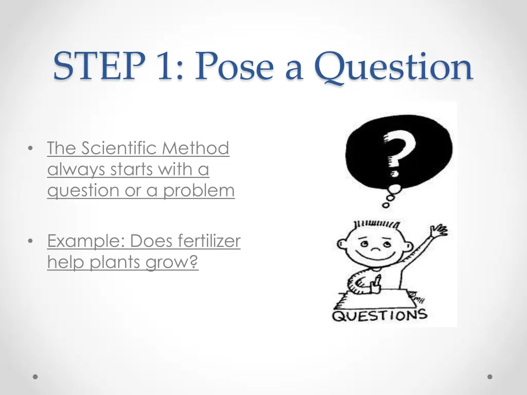 step 1 pose a question