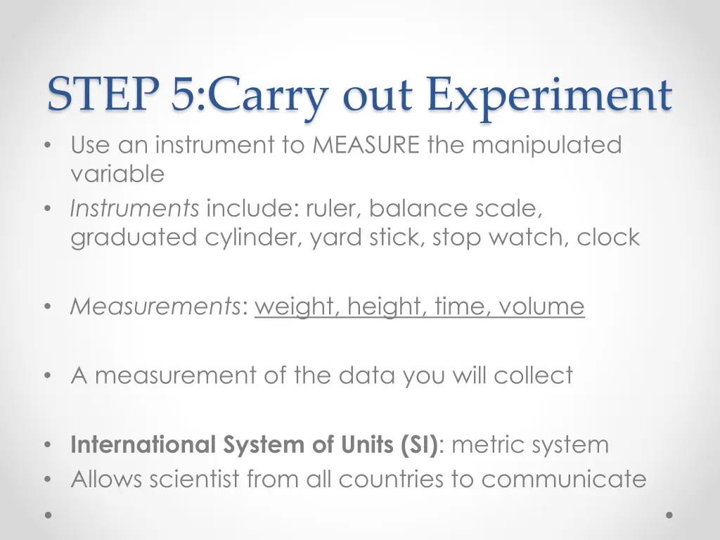 step 5 carry out experiment use an instrument