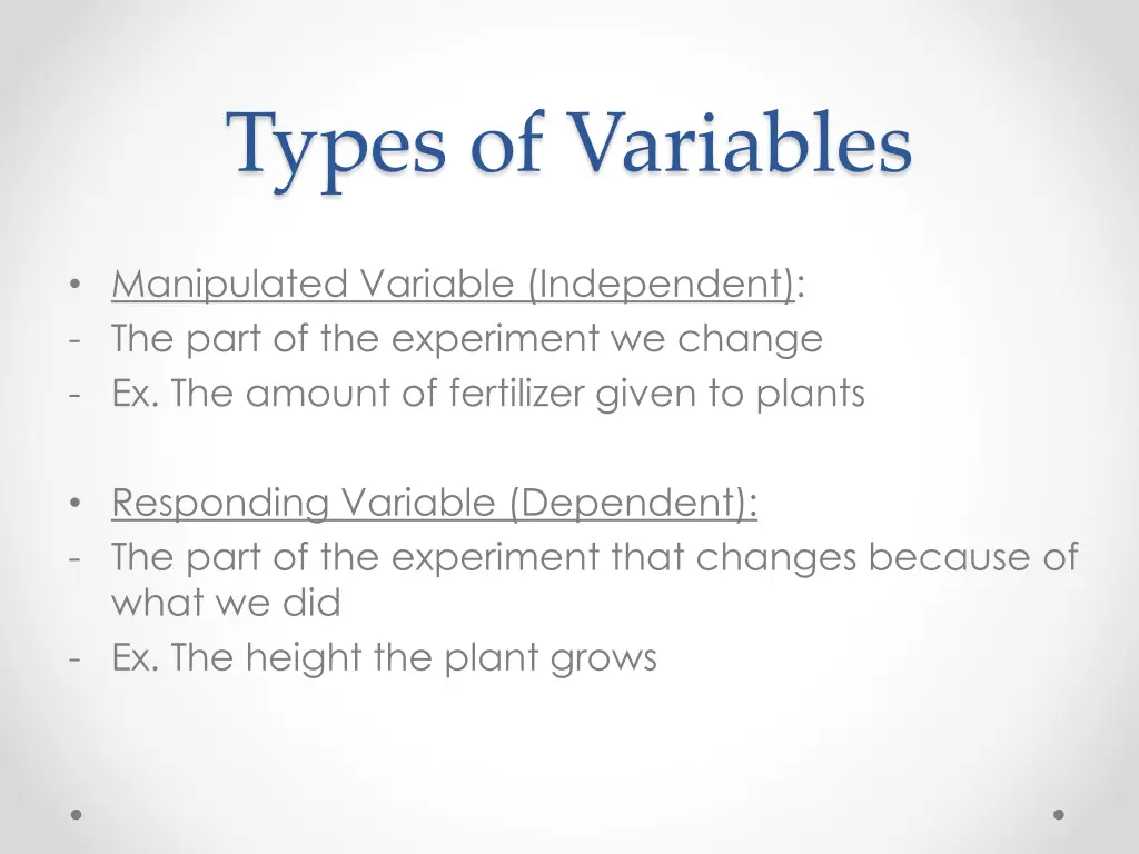 types of variables