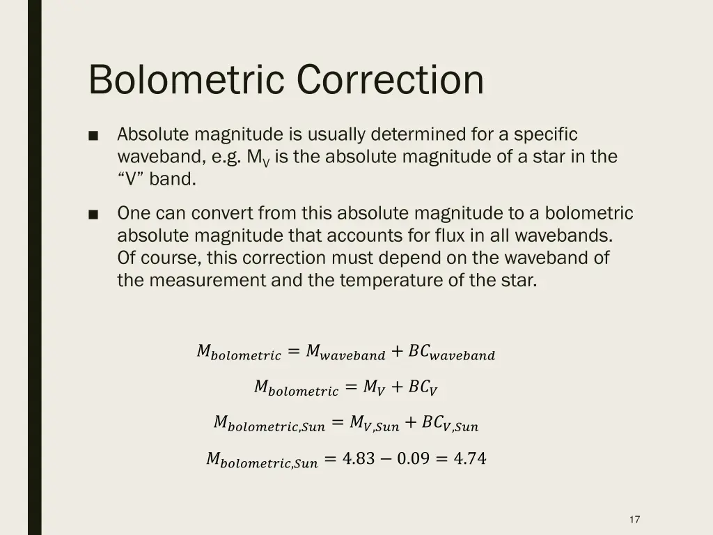 bolometric correction