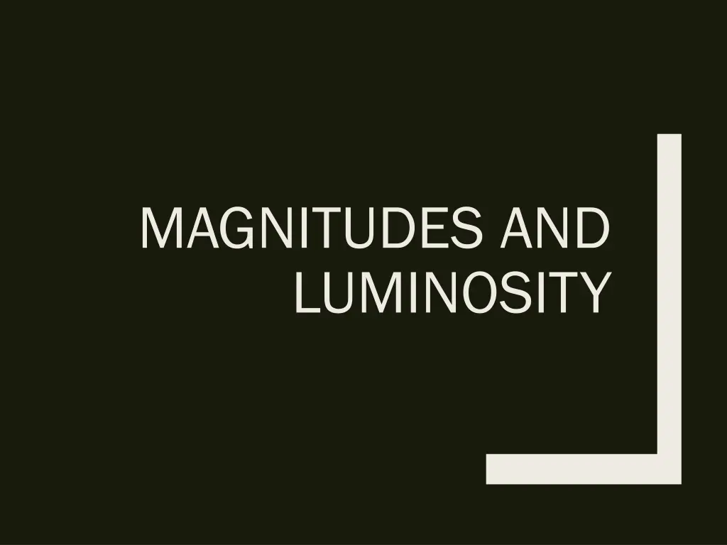 magnitudes and luminosity