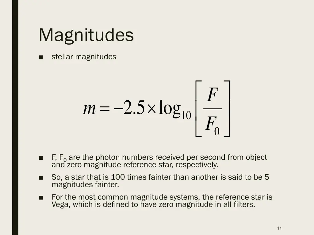 magnitudes