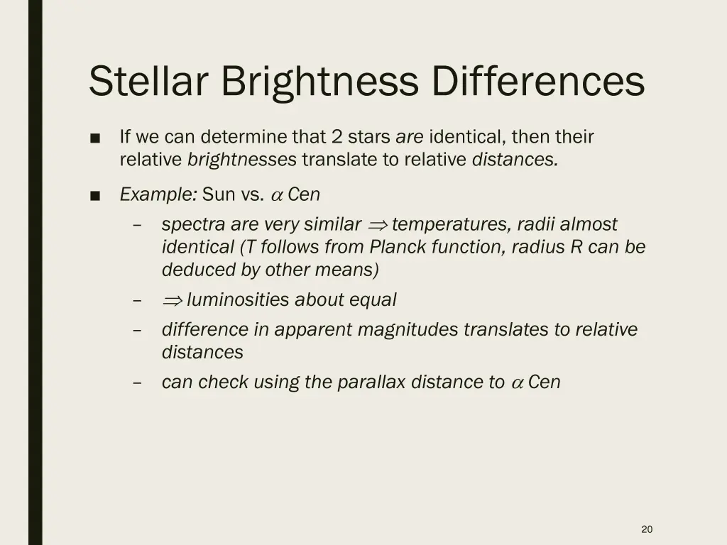 stellar brightness differences