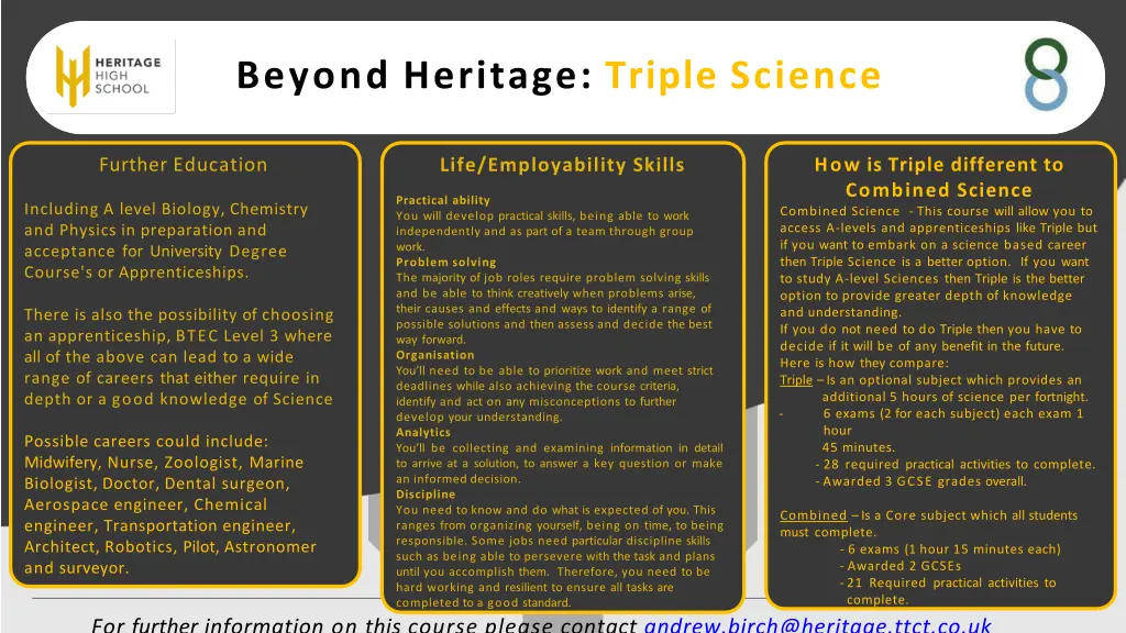 beyond heritage triple science