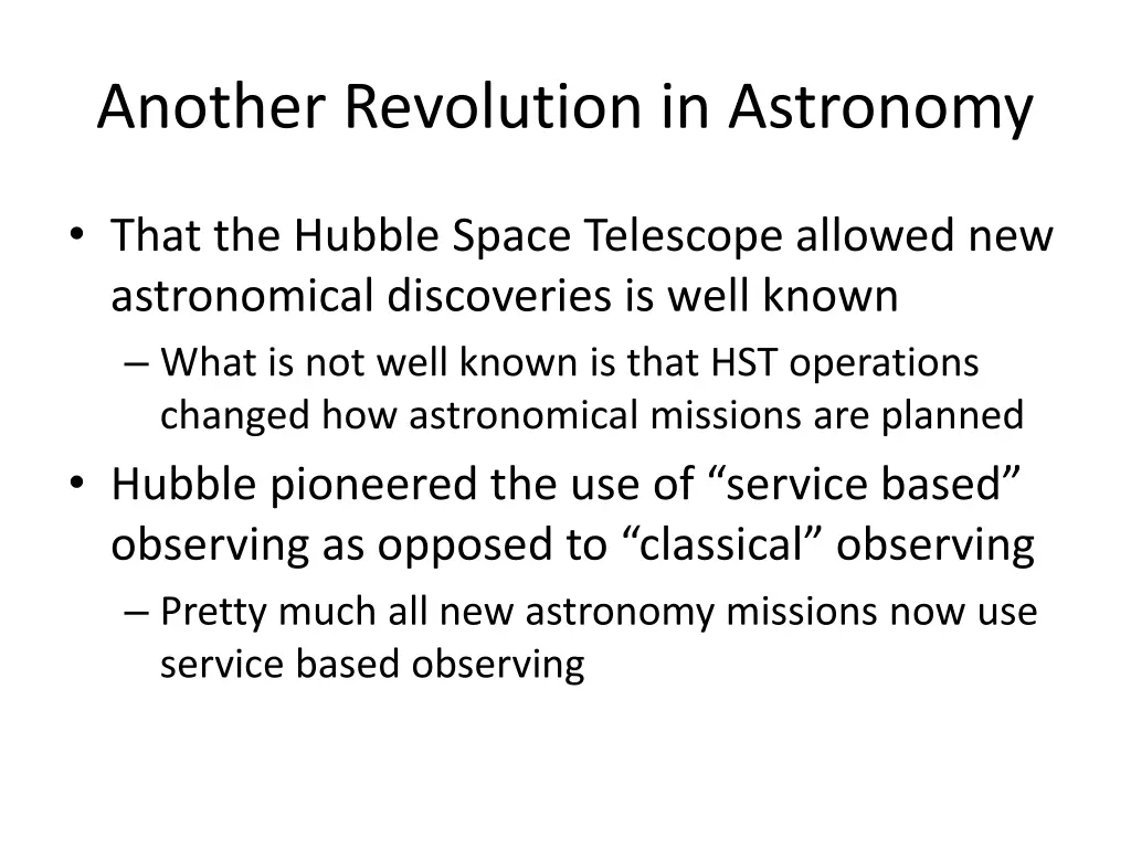 another revolution in astronomy