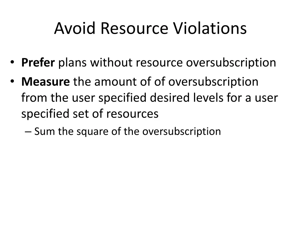 avoid resource violations