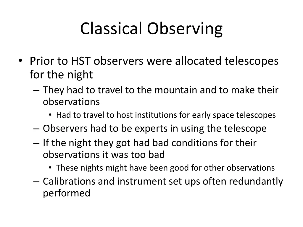 classical observing