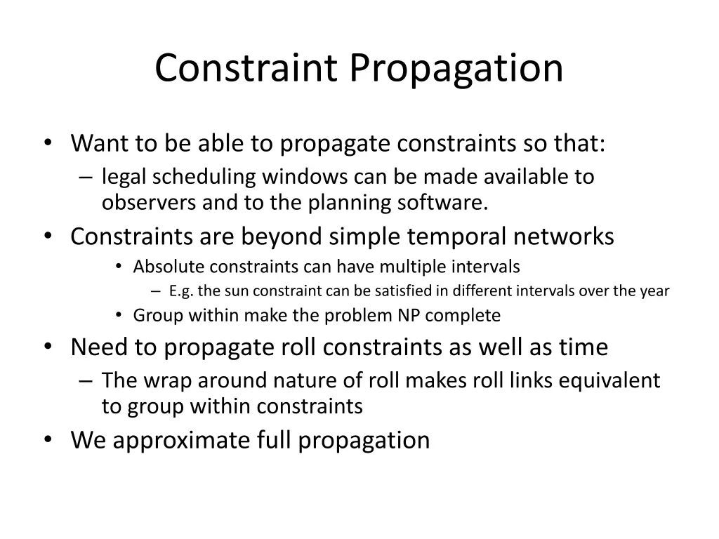 constraint propagation