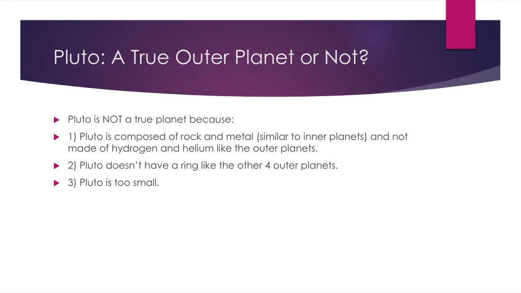 pluto a true outer planet or not