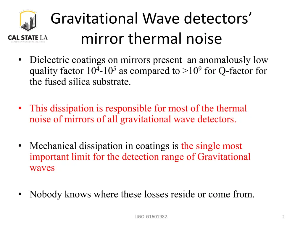 gravitational wave detectors mirror thermal noise