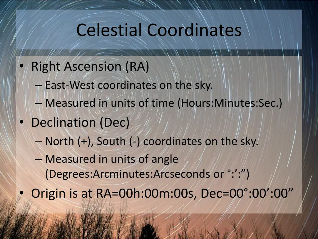 celestial coordinates