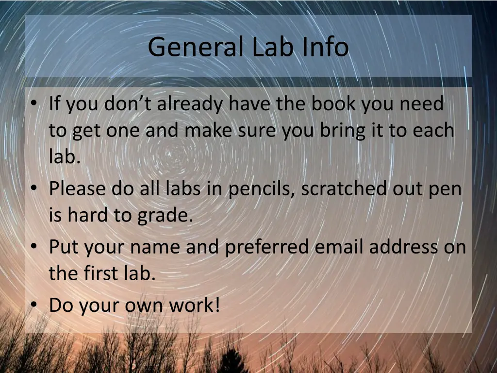 general lab info